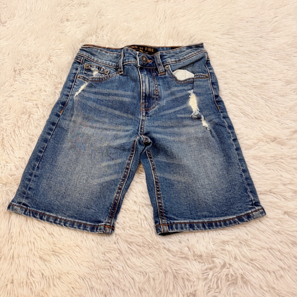 Ring of Fire boy's Slim Fit Denim Shorts slightly distressed